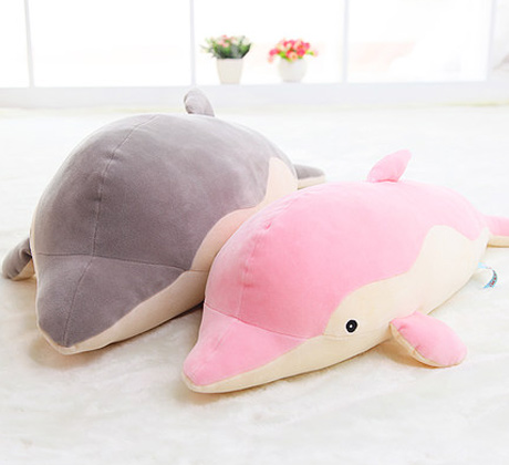 情侣小海豚毛绒玩具创意抱枕